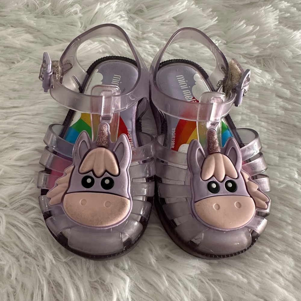 Mini Melissa Unicorn toddler sandals‎ shoes sz 6